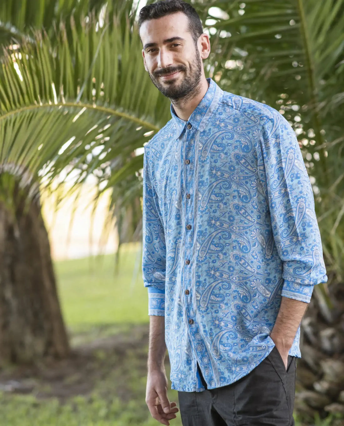 Camisa Seda Hombre M Larga
