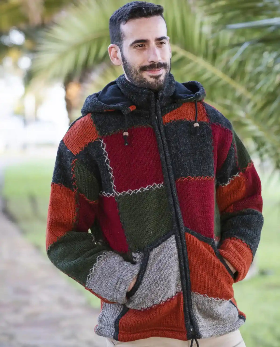 Chaqueta Lana de Merino Patchwork