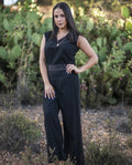 Conjunto Yute top y pantalon negro