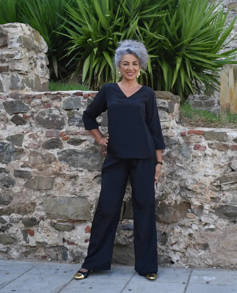 Pantalon de Seda Basica Mujer