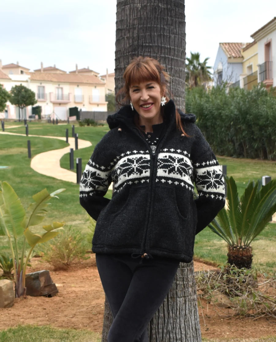 Chaqueta Lana de Merino cenefa