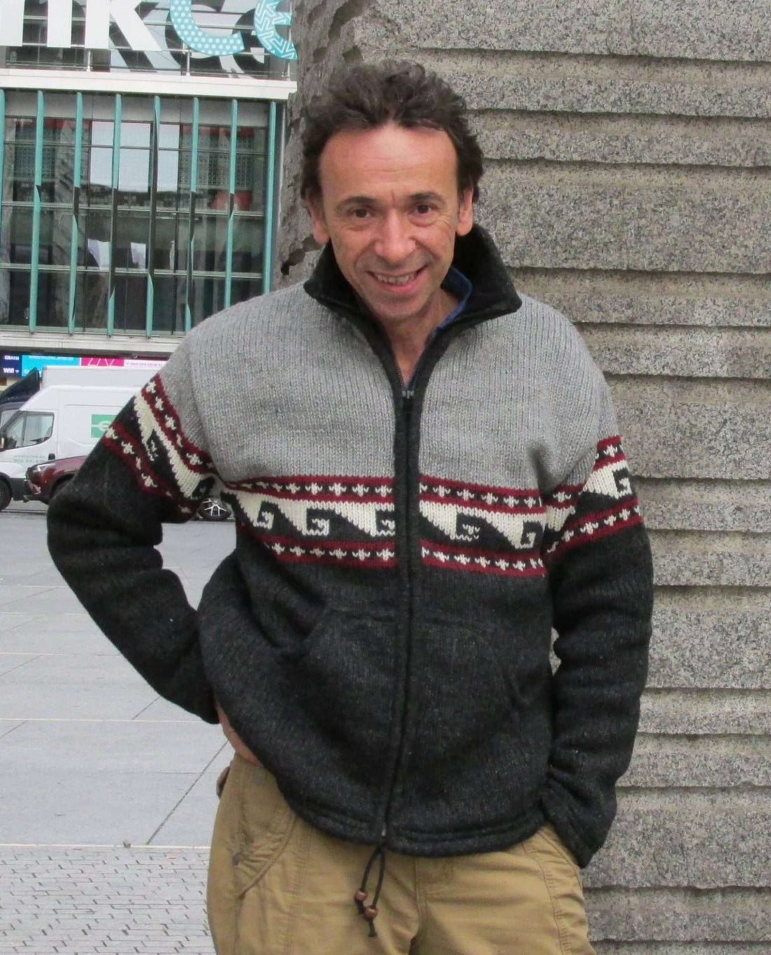 Bonita chaqueta de doble punto de lana de merino, especial para temperaturas bajas