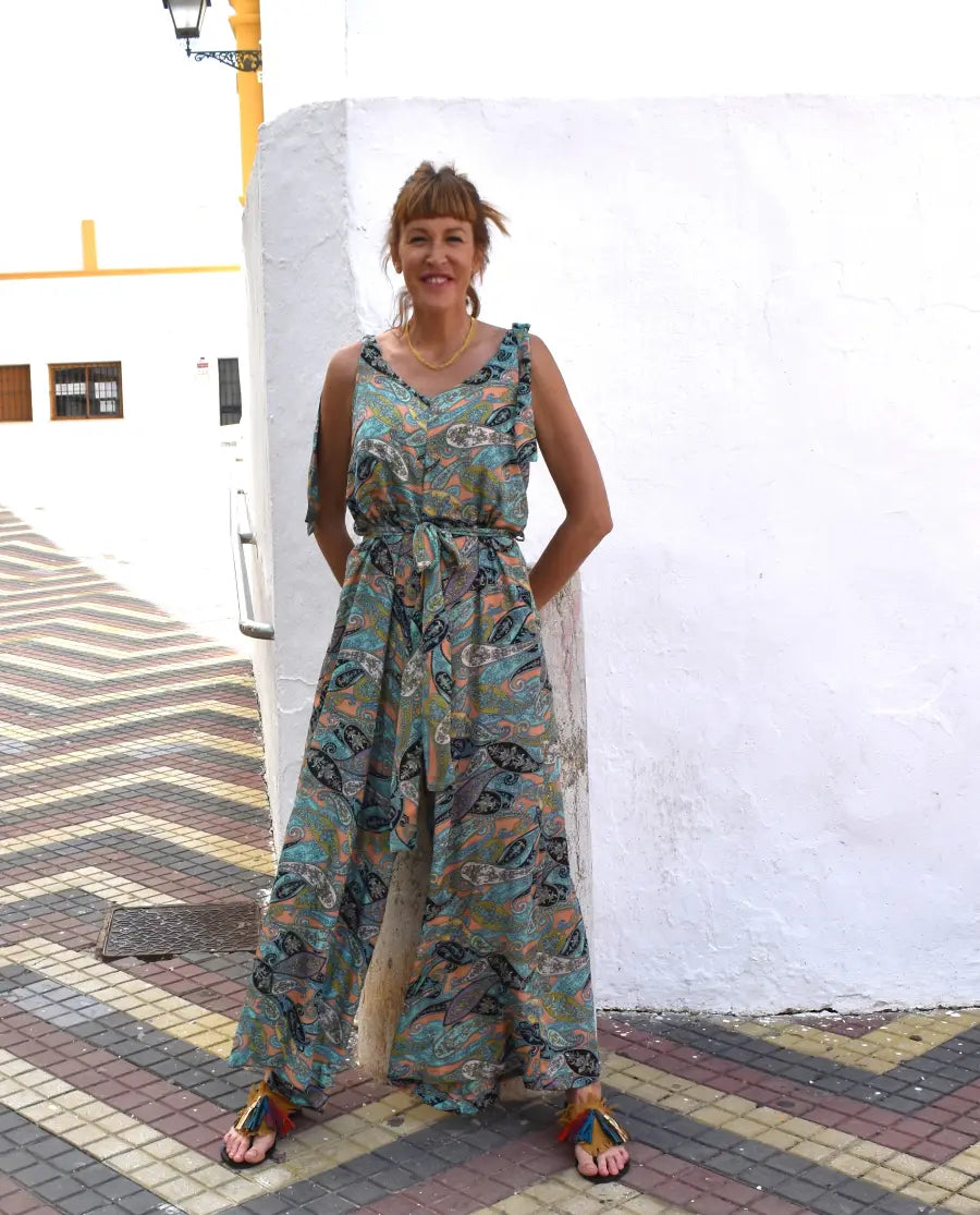 Mono Pantalón Seda "4 Lazos"